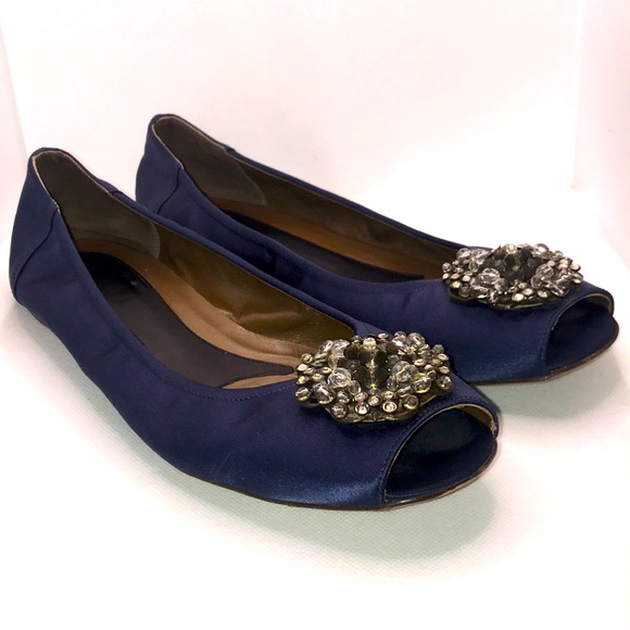 Marni Blue Flats with Embellished Detail - Picture 1 of 8